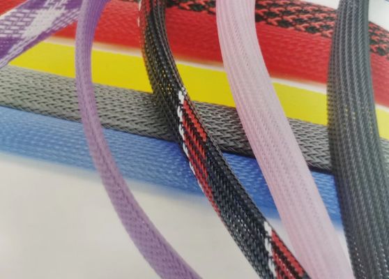 RoHS Protective Cable Sleeve PET Espandibile Braided Sleeve Flame Retardant V-2
