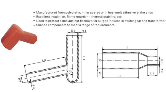 Ritardante della fiamma, riducente del calore, angolo destro/in linea