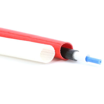 Isolamento di silicone di gomma rivestita intrecciata manica di fibra di vetro tubo e cavo manica protettiva